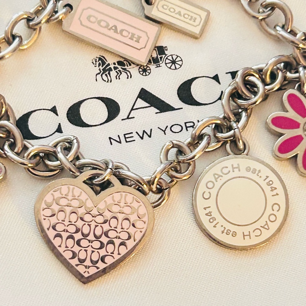 Coach Y2K Heart And Flower Charm Bracelet - Picture 7 of 13